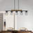 5-Light matte black adjustable iron pendant lamp