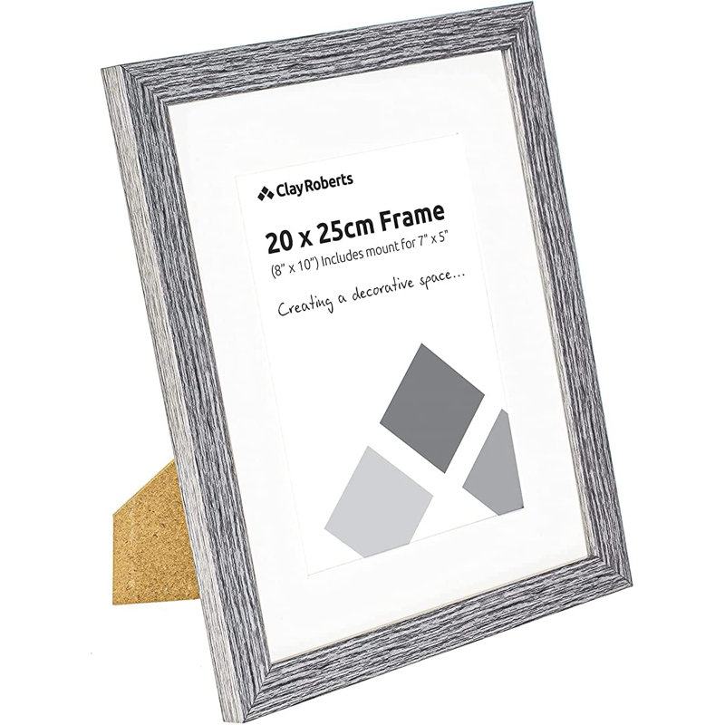 Picture Frame with Mat, Dark Grey