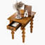 Table de bout en bois massif avec tiroir, table de bout étroite et facile à assembler pour le salon, naturel-580095059