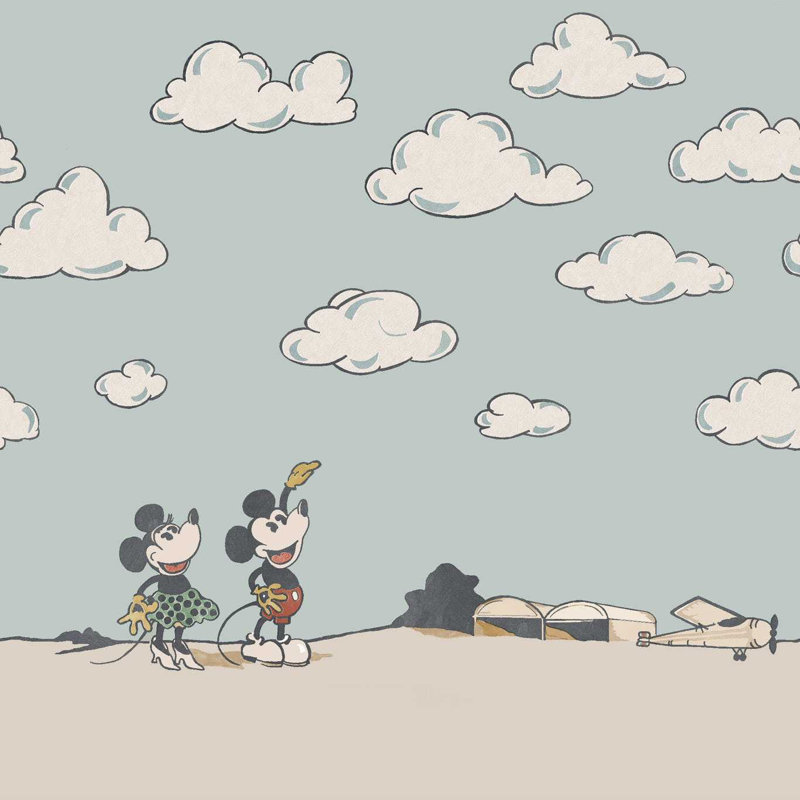Mickey in the Clouds Sea Salt 3m x 1.04m Matte Wall Mural