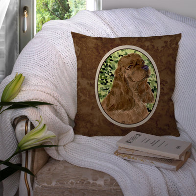Coussin décoratif d’intérieur/d’extérieur à tête de robinet épagneul