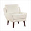 Fauteuil d'appoint beige contemporain avec revêtement en chenille, structure en contreplaqué, pieds en bois massif, coussins réversibles, housses amovibles, rembourrage en mousse haute densité pour un espace confortable.