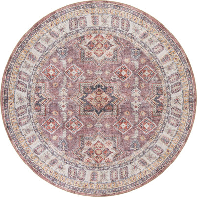 None Huguenot Area Rug Antique Rose Pink Color