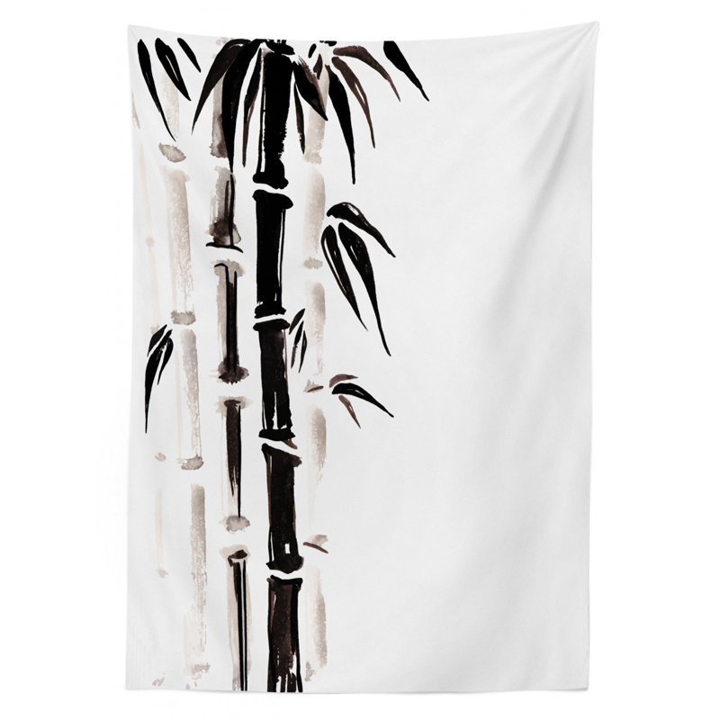 Bamboo Pattern In Traditional Chinese Watercolor Painting Style Art Print Tablecloth, 90" x 60"