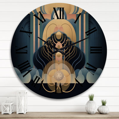 Horloge murale géométrique en bois