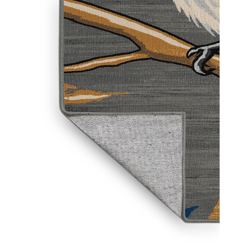  Tapis d'oiseaux lavables bleu gris, Rectangle de 5 pi x 8 pi