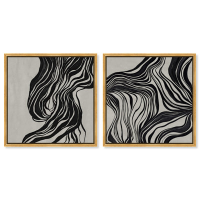 Emotional Set Canvas Abstract Print by Oliver Gal, Black Frame, 12 x 12
