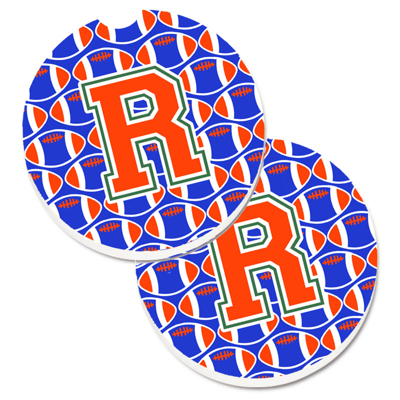 Sous-verre de football, R, Bleu / Orange