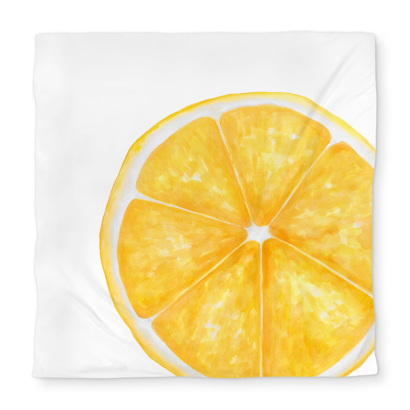 Lemon Slice Queen Duvet Cover - Illustrative Food Decor