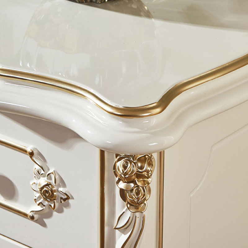 Armoire d'appoint en bois manufacturé blanc massif, Blanc