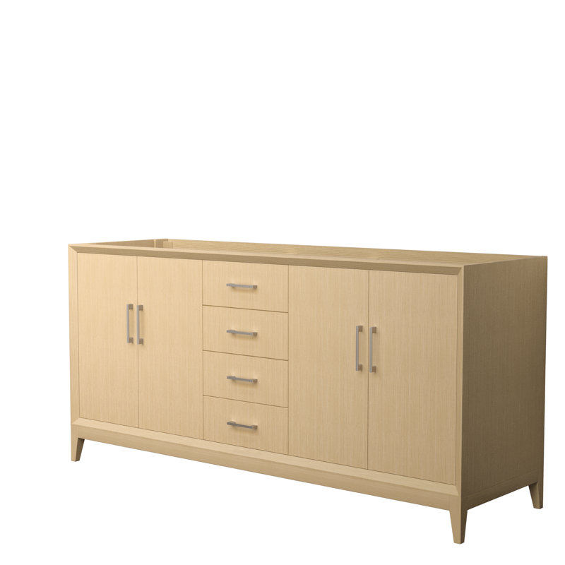 Base de meuble-lavabo double autoportant 71,5 po Janna, Nickel brossé