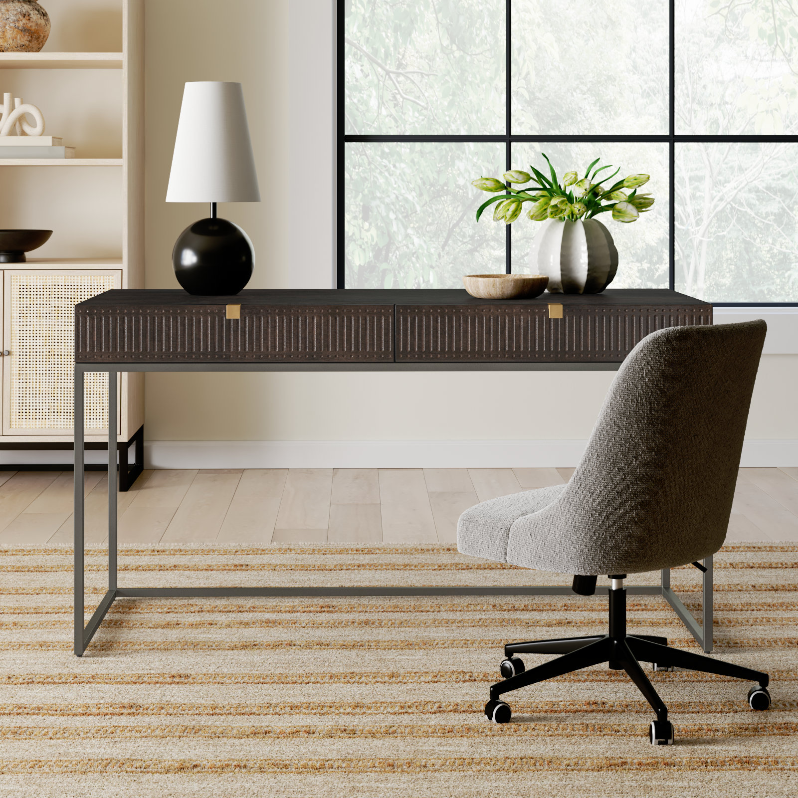 Tangelo Writing Desk, Vintage Brown