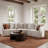 Curved Modular Sectional Sofa, Linen‑Blend Upholstery, Slipcover & Throw Pillows Included