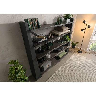 NATURAL IDOL 178 cm H x 200 cm W Solid Wood Standard Bookcase