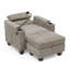 Canapé inclinable simple avec dossier réglable manuellement, port de charge USB sur le côté de l'accoudoir, support pour téléphone inclus, rangement caché pour l'accoudoir et repose-pieds assorti-1874745970