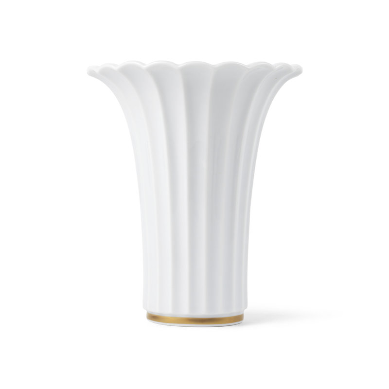 Royal Copenhagen White Vase with Gold Rim