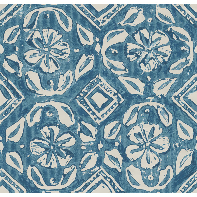 MINNIE KEMP X MINDTHEGAP Wallpaper Roll, Blue/Taupe