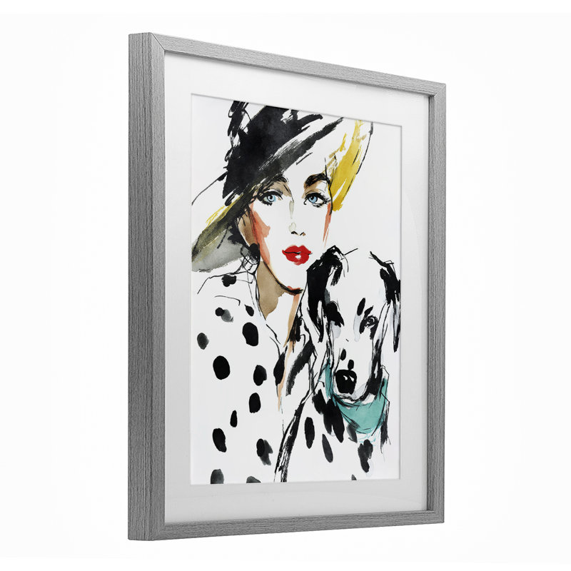 Tendance musquée dalmatienne encadrée sous verre, design par Svetlana Aleynikova, H 16 po x l 13 po