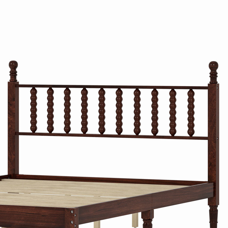 Auriel Solid Wood Standard Bed, Queen, Walnut