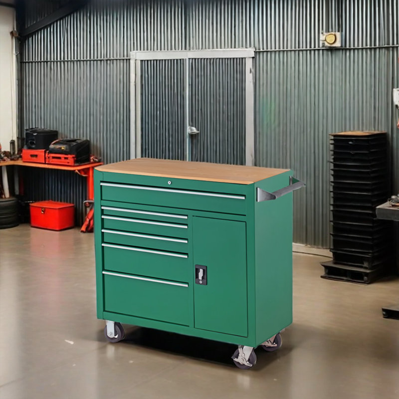 Coffre à roulettes multi-outils vert avec roulettes l 40,6 po