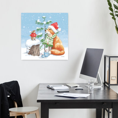 Contemporary Festive Friends Iv With Animals Blue Art