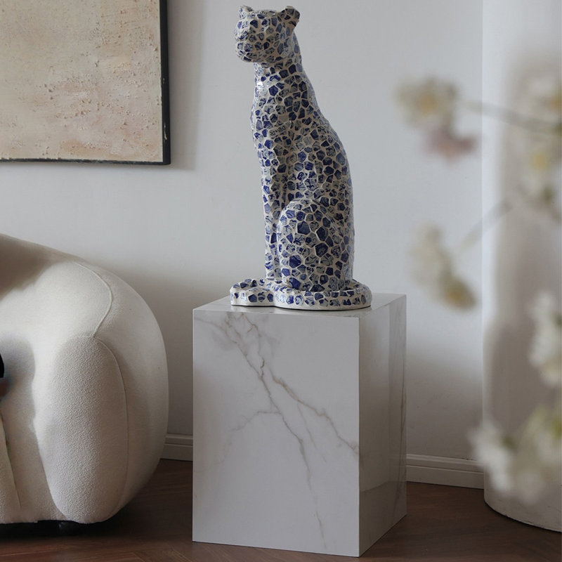 Blue+White Free Form Glass Steel+Sintered Stone Decorative Object