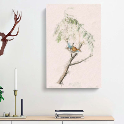 Chipping Sparrow Bird by John Audubon - Wrapped Canvas Painting