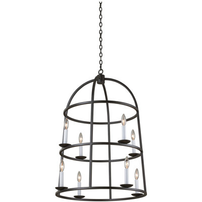 Wickenburg 12 LT Black Iron Chandelier Kalco