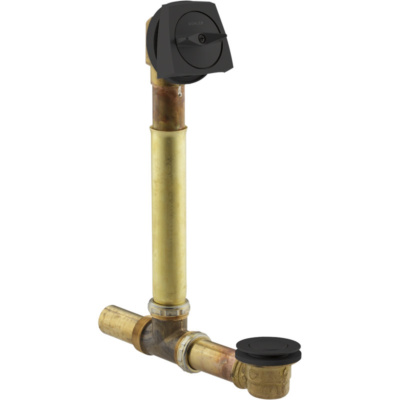 Clearflo Leg Tub Drain with Overflow, Matte Black
