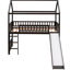 Lit mezzanine simple avec glissade - Idéal pour optimiser l'espace, se divertir et se reposer-1214394198