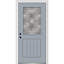 Grace Painted Both Sides The Same 1/2 Lite 1-Panel Planked Fibreglass Prehung Front Entry Door on 6-9/16" Frame-343683192-343683193-343683182