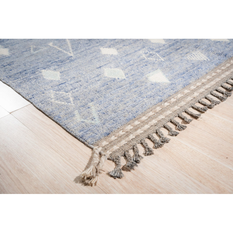 Tapis bleu océan en laine noué à la main Marrakech | Tapis Eastern Eastern Rugs