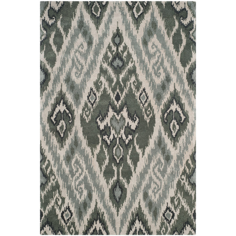 Capri Hand Tufted Wool Ikat Rug, Rectangle 6' x 9'