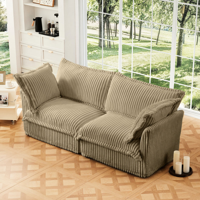 Corduroy 2 For Cozy Times - Siège profond, coussin rembourré et housse amovible, siège confortable, moderne et moderne