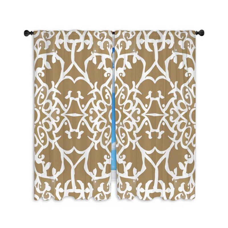 Paire de rideaux transparents en polyester Sitarski, L 40 po x L 82 po