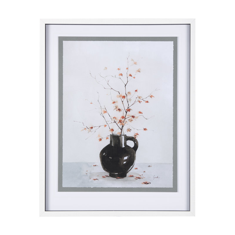 Autumn Branches II a, reproduction d'art encadrée à la main avec passe-partout en verre, Autumn Branches II