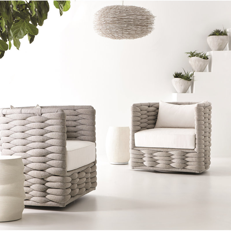 Outdoor Swivel Lounge Chair, Dark Gray