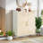 35.43” White & Natural Wood 6-Tier Entryway Shoe Storage Cabinet With Doors-863487962