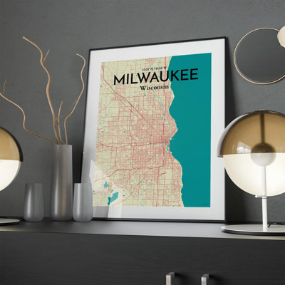 Milwaukee City Map - Unframed Graphic Art