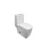 Toilette une pièce à chasse double 15,75 po H à double cuve carrée avec hauteur de siège confortable, toilette fixée au sol, blanc brillant, résistant aux taches, aux égratignures, aux fuites et aux antimicrobiens