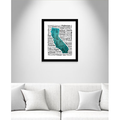Odio State Your Name California' Framed Textual Art