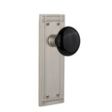 Mission Plate with Black Porcelain Door Knob