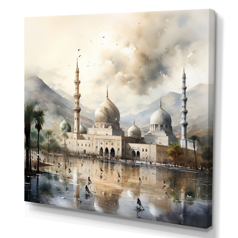 «Mosquée» par Mosquée, H 16 po x l 16 po x P 1 po, Toile tendue