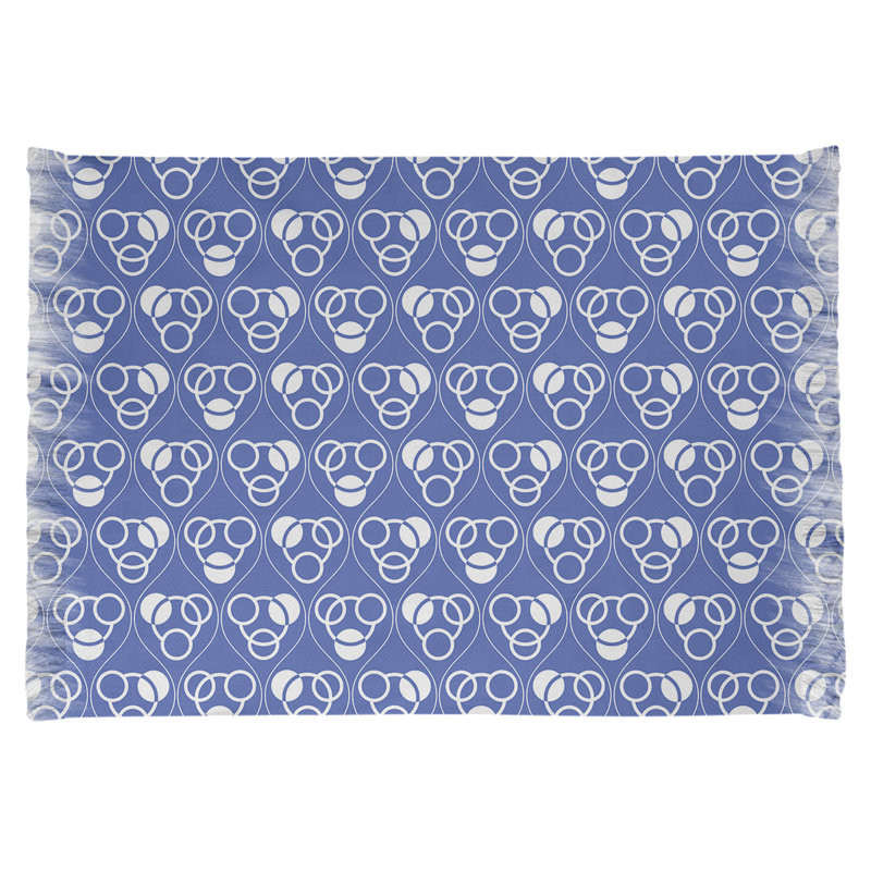 Tapis bleu vagues classic cercles, Non