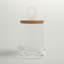 Grand pot en verre transparent avec couvercle en bois de manguier et en marbre-400936426