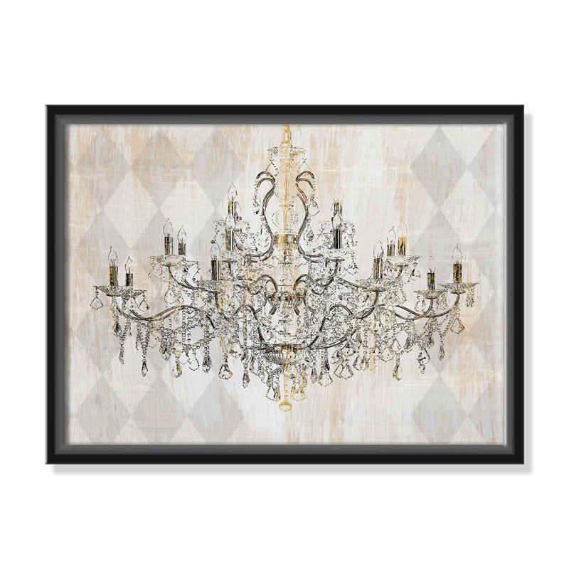 «Harlequin Chandelier - Floater Frame», reproduction d'art sur toile, H 18 po x l 24 po x P 2 po, Cadre noir