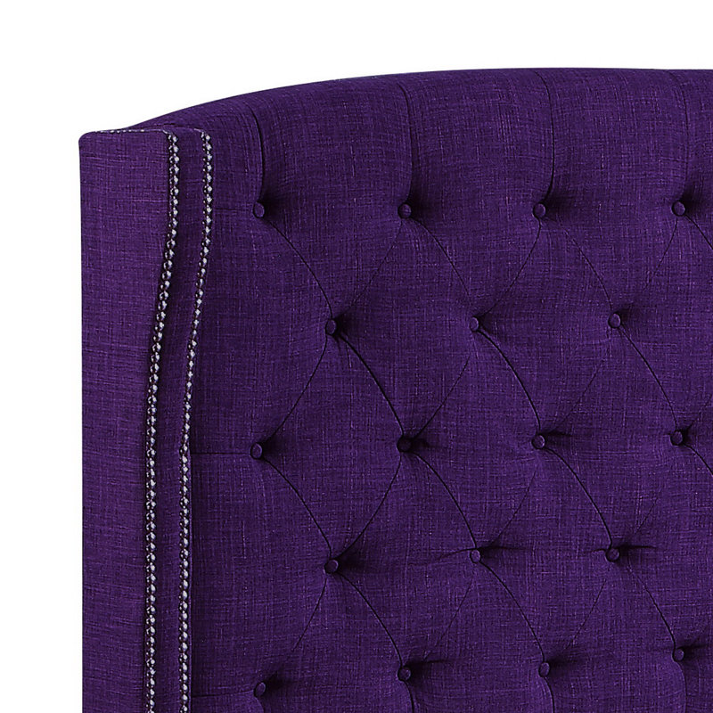Lit tapissier standard à profil bas Carolann, Mauve radiant, Grand