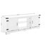 Grande console de télévision au design moderne, pour téléviseur de 70 po, blanc, unité de rangement fonctionnelle inspirée, pouvant accueillir-1949323218