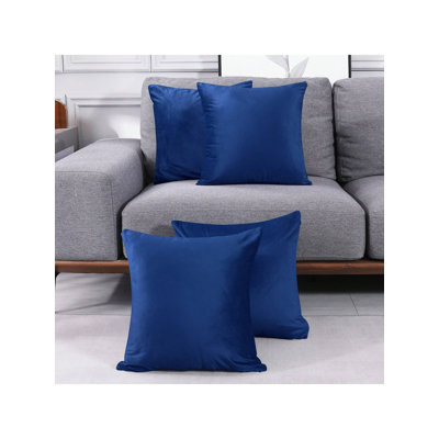 Super Soft Plush Decorative Velvet Throw Pillow Covers (Set of 4)