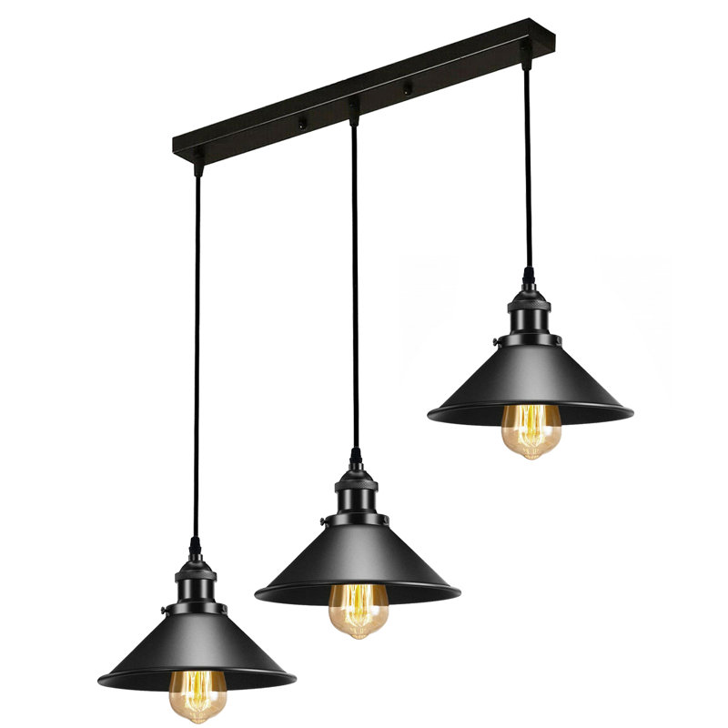 Crestview 3 - Light Black Kitchen Island Pendant